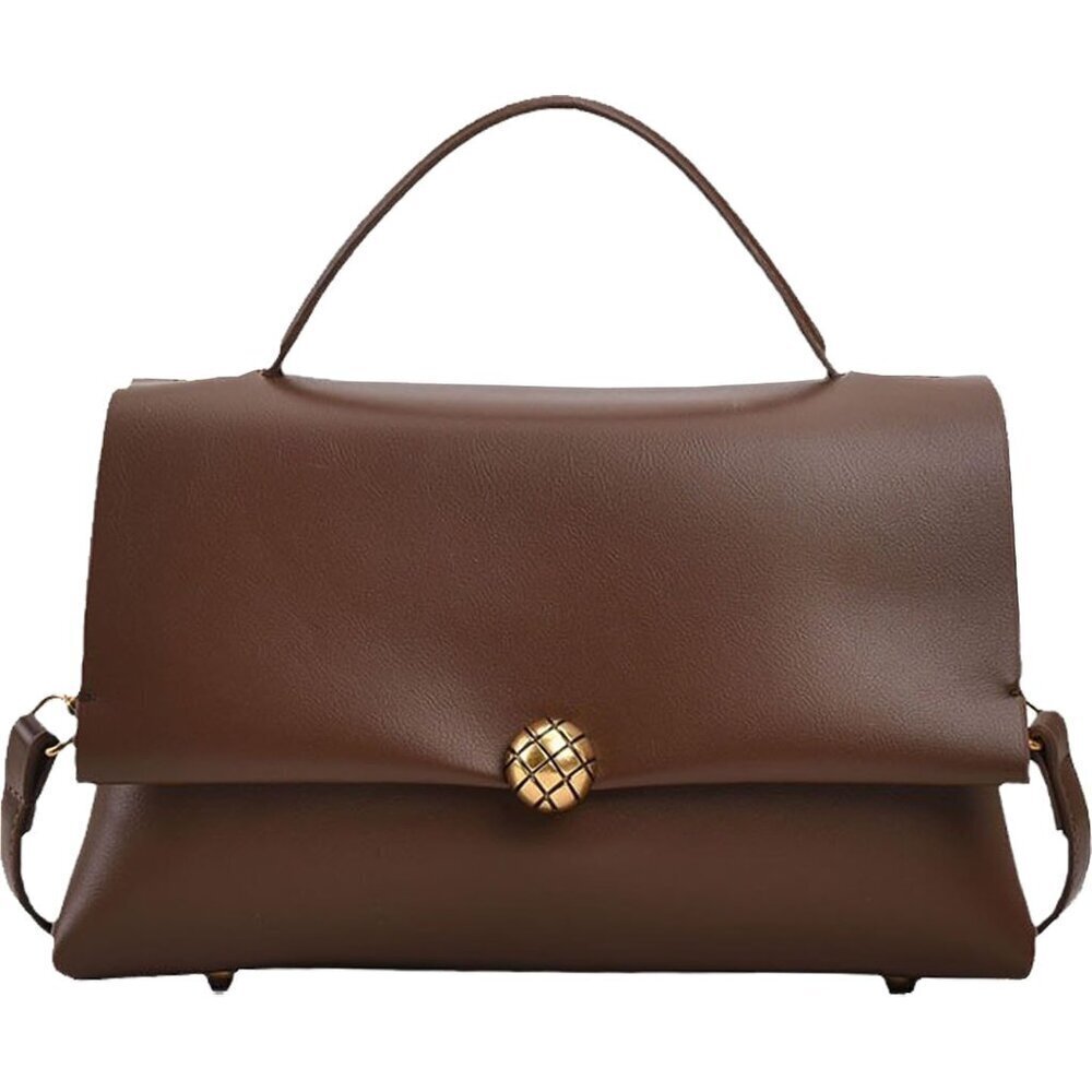 Women's Vintage Leather Crossbody Handbag Satchel Top Handle Purse for Women
